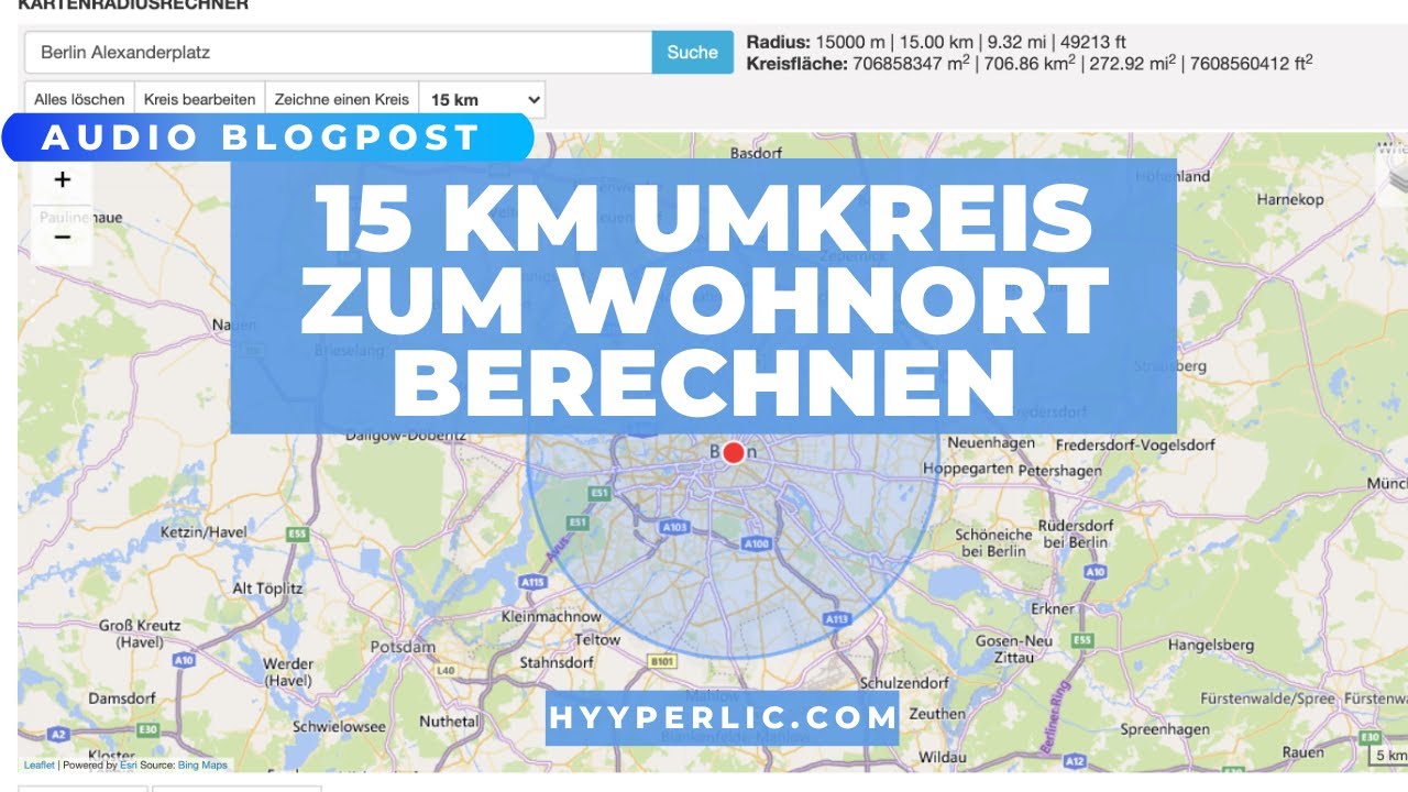 Gaststätten Im Umkreis Von 30 Km 15 km Umkreis vom Wohnort berechnen - einfache Anleitung | Audio