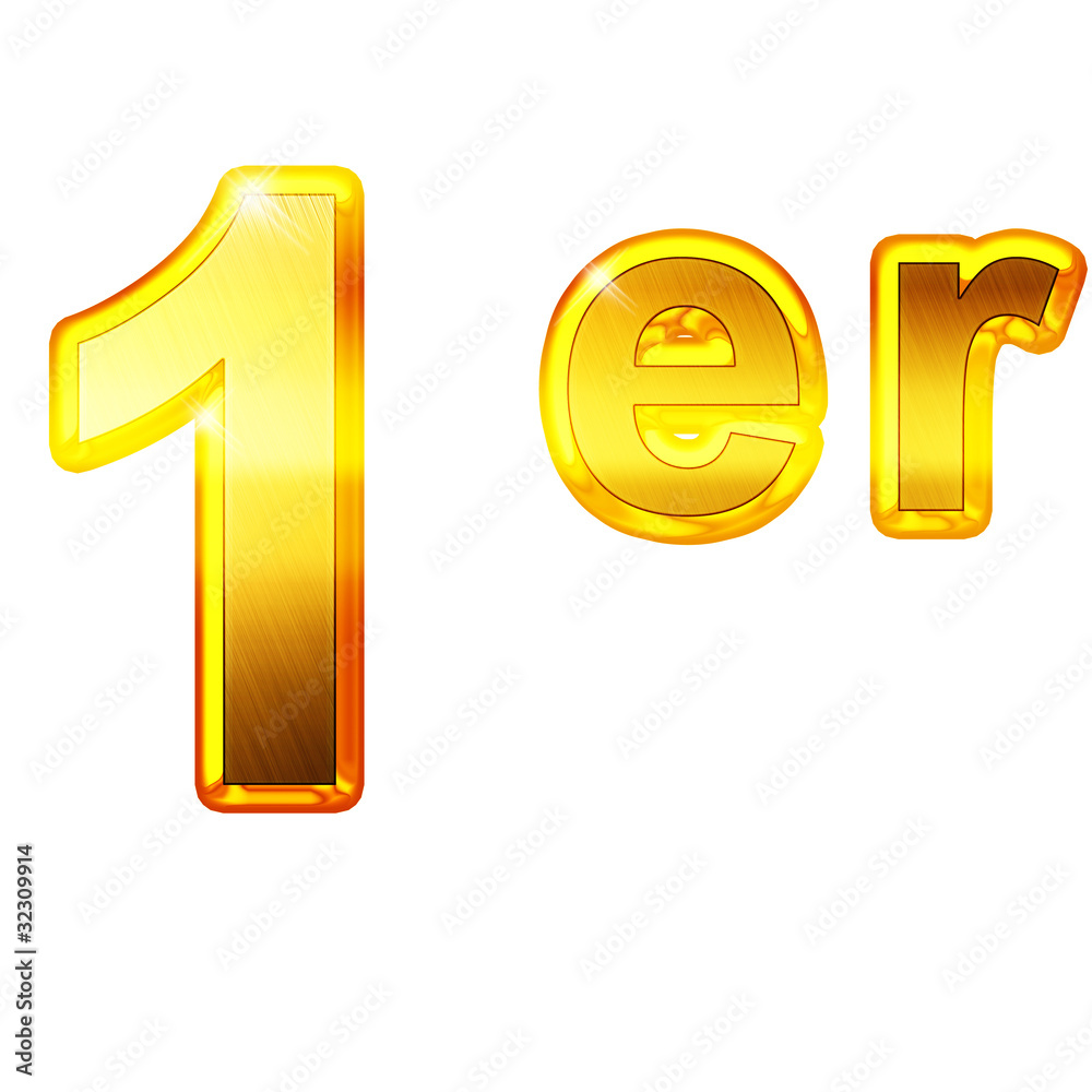 Erster Weltkrieg Von Wann Bis Wann 1er - premier - chiffre en OR Illustration Stock | Adobe Stock