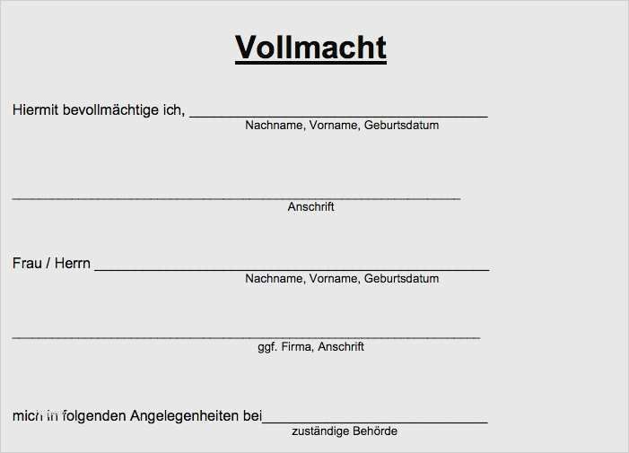 Vordruck Vollmacht Zur Kfz Zulassung 28 Genial Vollmacht Vorlage Kfz Zulassung Ideen | Briefpapier vorlage
