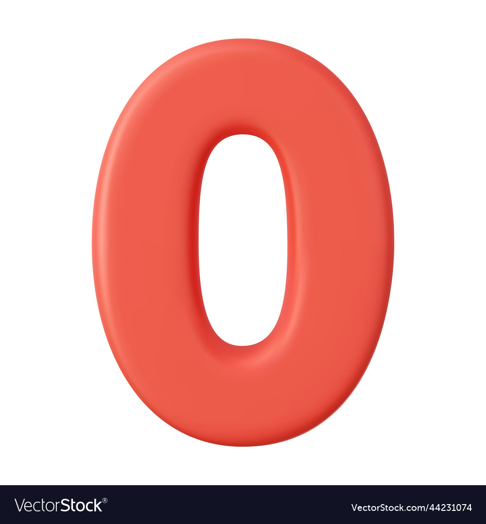 0 Oder O Im Reisepass 3d number 0 zero number sign red color Royalty Free Vector