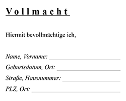 Vollmacht Für Kfz Abmeldung Formular Allgemeine Vollmacht – kostenloser Vordruck