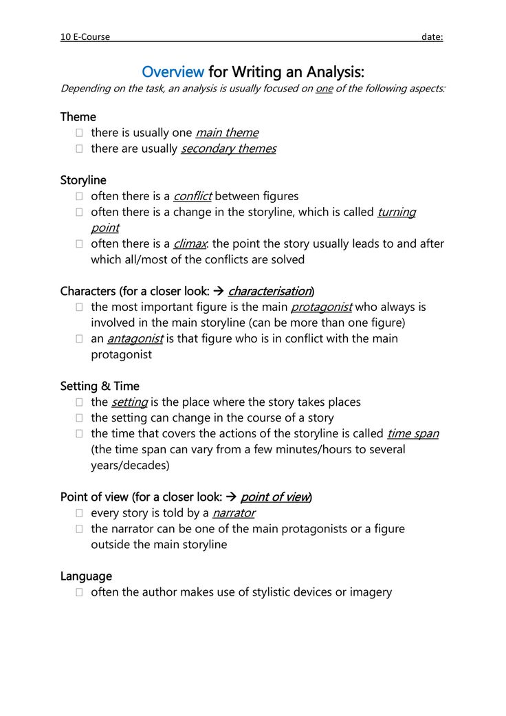 Aufbau Einer Analyse Im Englischen analysis writing an analysis – Unterrichtsmaterial im Fach Englisch