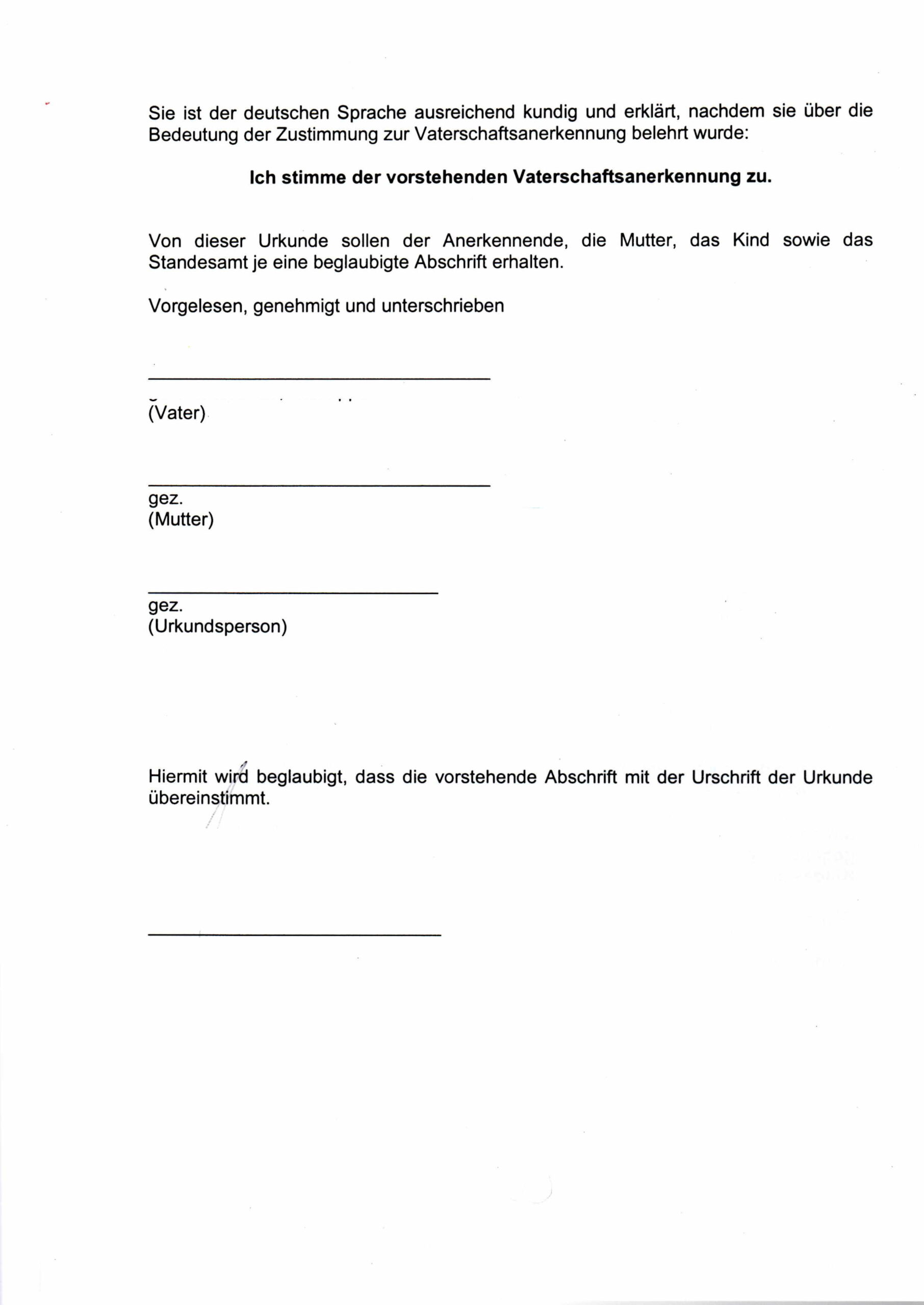 Vaterschaft Vor Der Geburt Anerkennen Anerkennung der Vaterschaft - Beglaubigte Übersetzungen