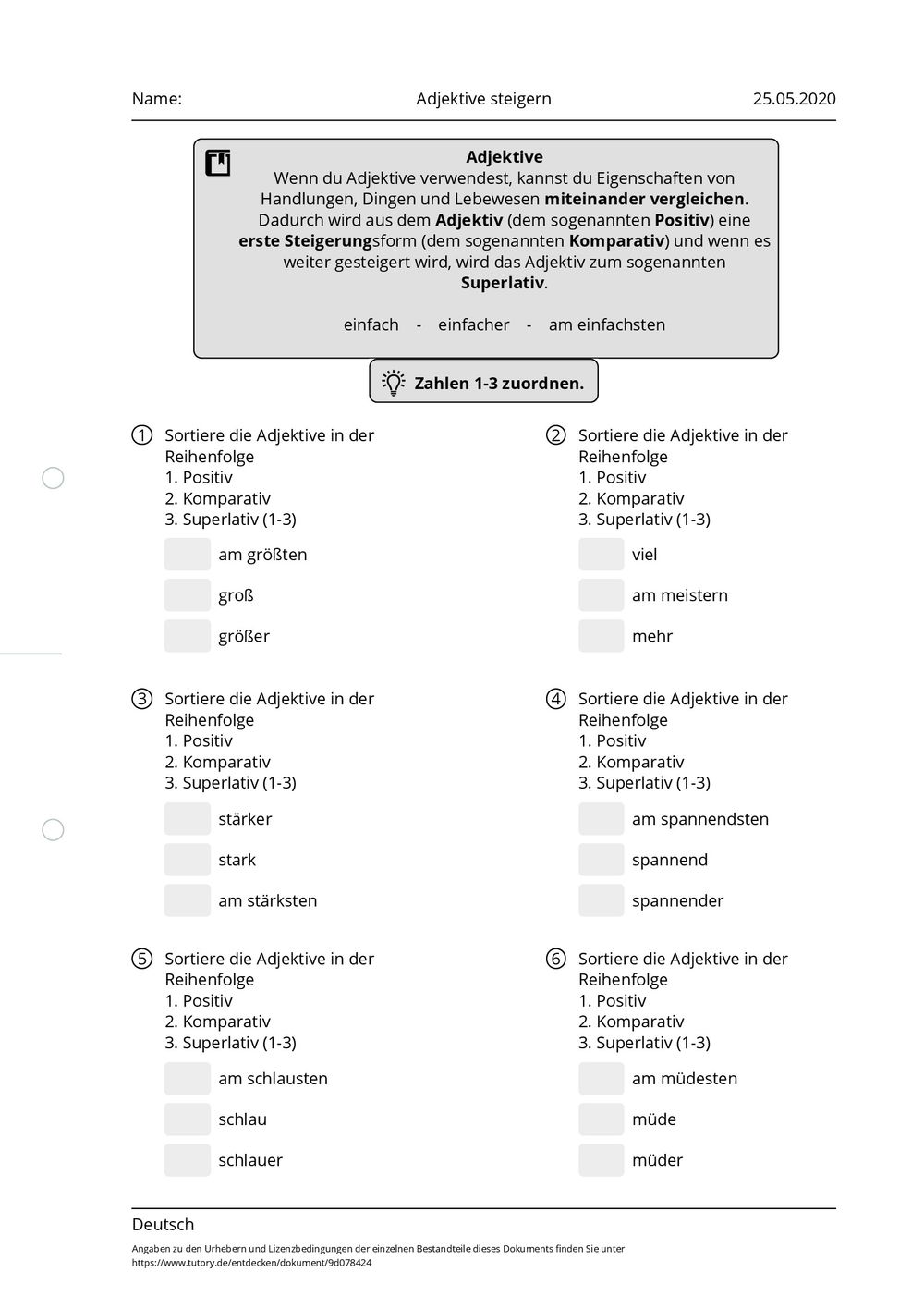 Steigerung Von Adverbien Englisch übungen