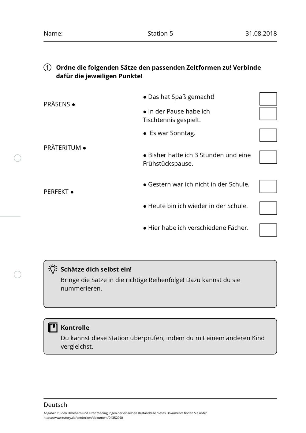 Grundschule Neues Tor Hannoversche Straße Berlin Arbeitsblatt - Station 5 - Deutsch - Grundschule - tutory.de