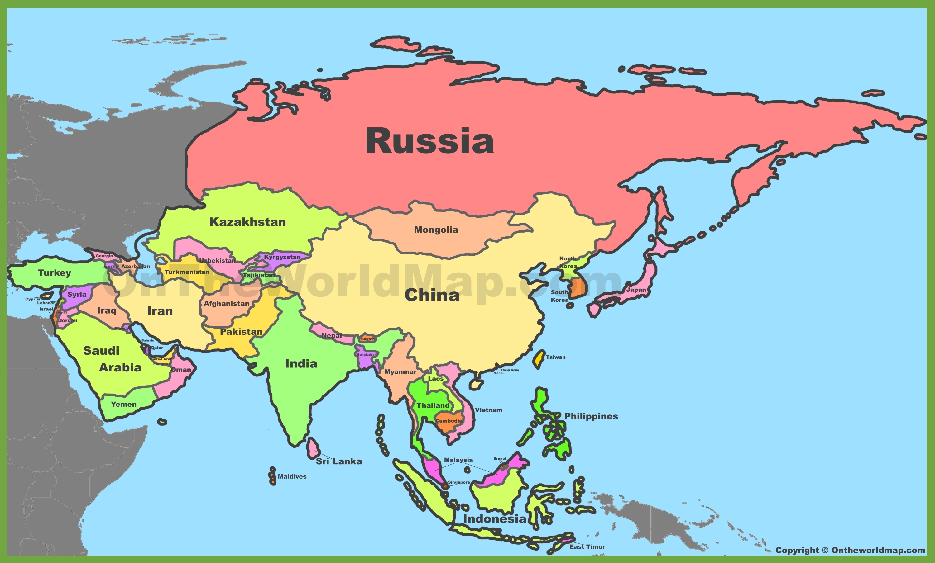 Asia Restaurant In Der Nähe Von Meinem Standort Asia Political Map - Ontheworldmap.com