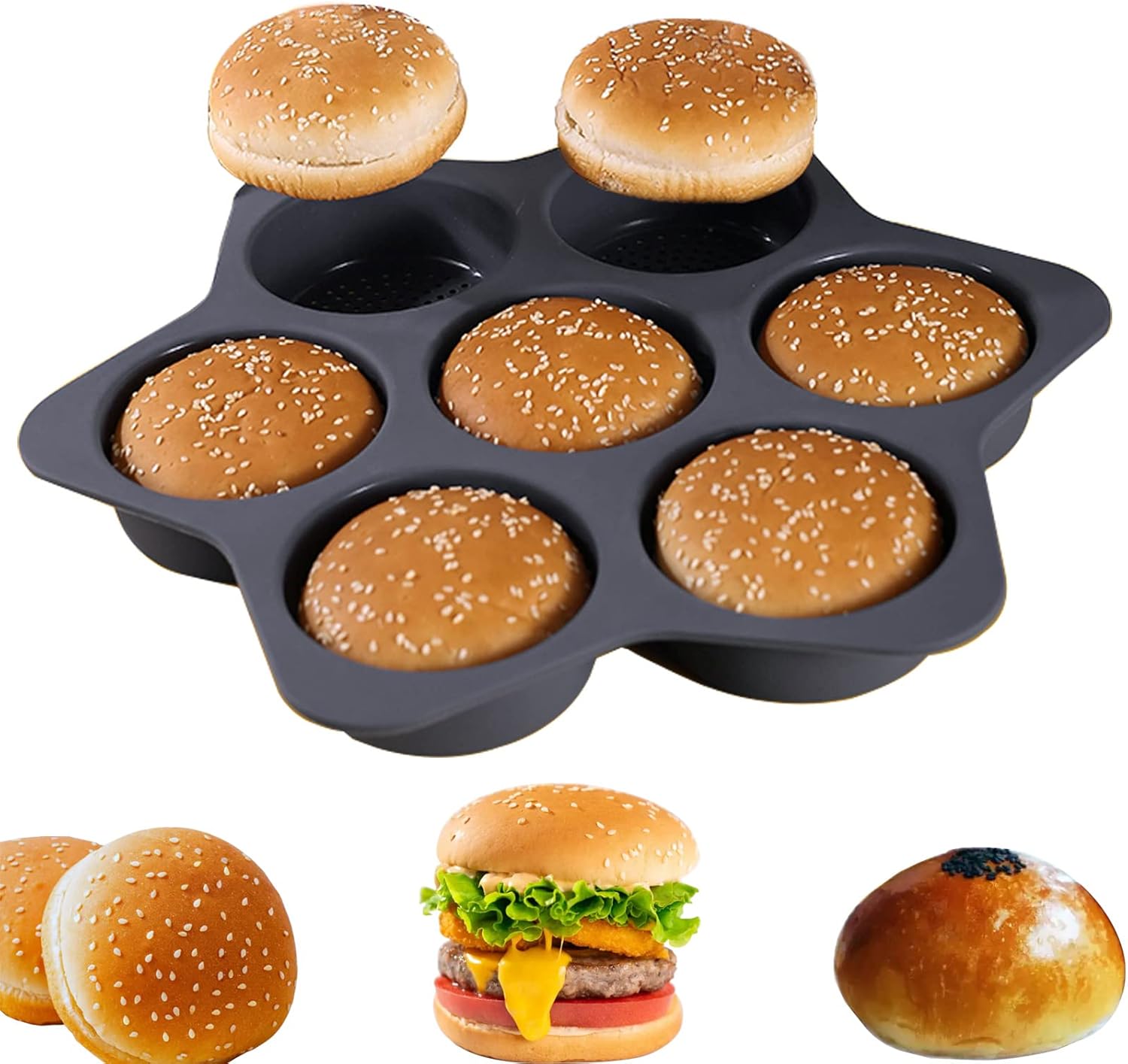 Bun Bites Beef Wolbecker Straße Münster atrccs Silicone Hamburger Bun Mold 7 cavity loaf pan Non Stick Baking