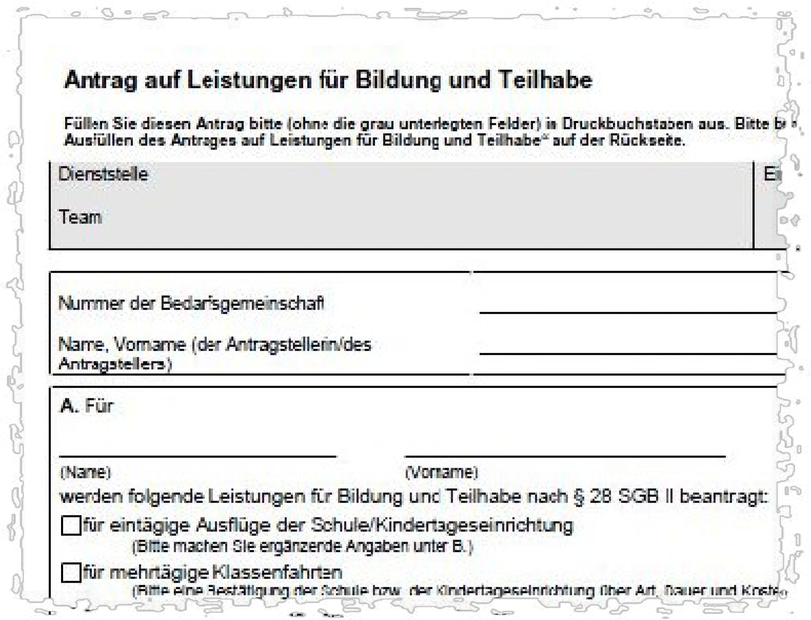 Sozialamt Antrag Auf Kostenübernahme Pflegeheim Pdf Berühmte Antrag Auf Leistungen Für Bildung Und Teilhabe Formular Pdf