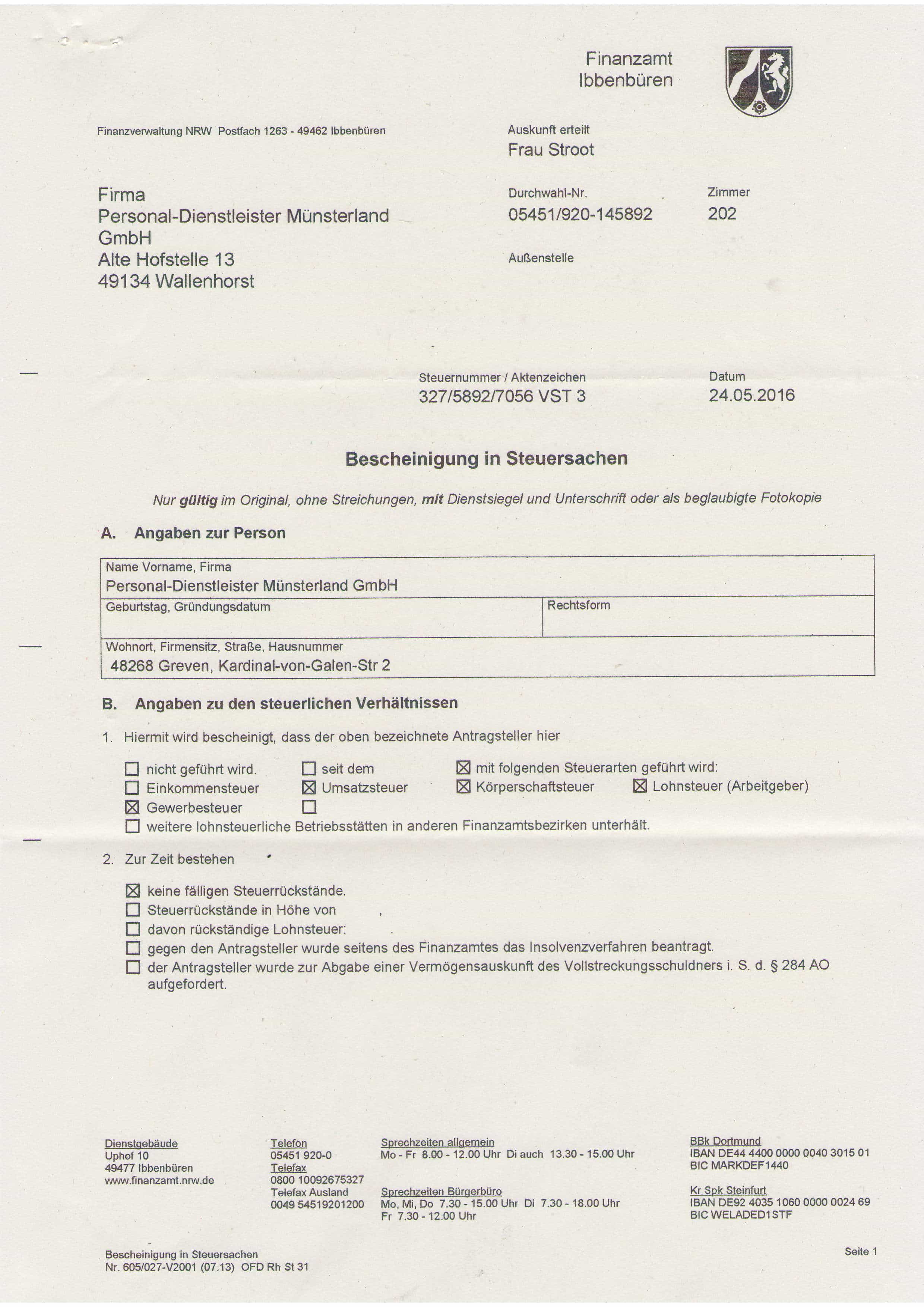 Bescheinigung Nutzung Privates Handy Vorlage Pdf Bescheinigungen • Personal Dienstleister Münsterland GmbH