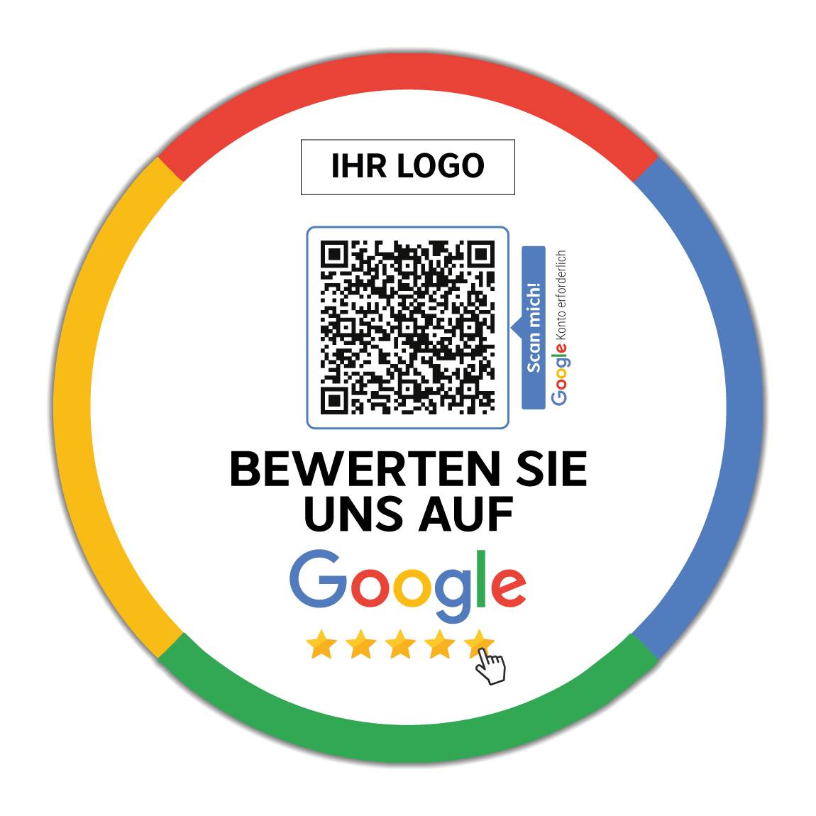 Bewerten Sie Uns Auf Google Vorlage Bewerten Sie uns auf Google Aufkleber mit QR Code rund - empfehlio