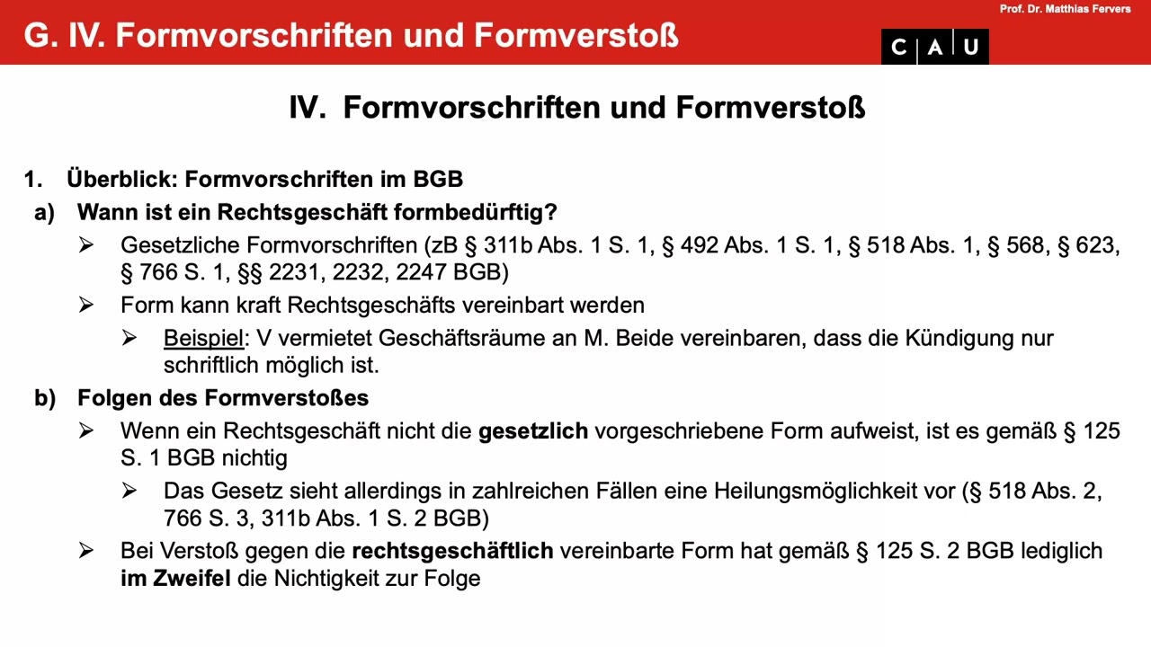 Wie Lange Ist Eine Verpflichtungserklärung Gültig BGB AT – Folge 21 (Formvorschriften und Formzwang) - YouTube