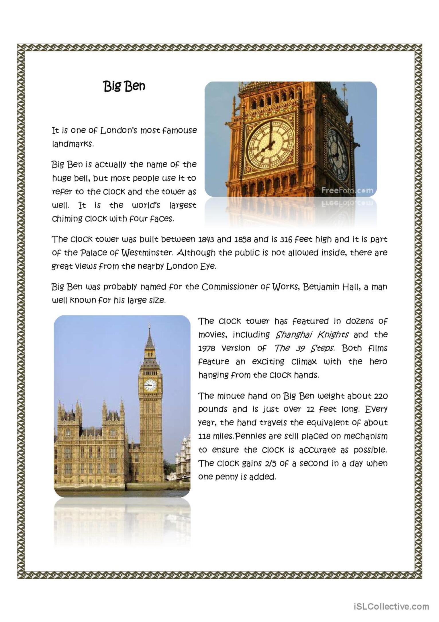 Infos über Den Big Ben