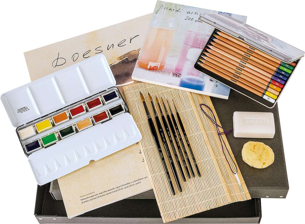 Boesner Gmbh Hannover Bornumer Straße Hannover boesner Großes 14-teiligesAquarell-Set | boesner - Professionelle