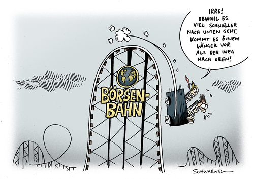 Bauernmärkte In Der Nähe Heute Börsenmärkte auf Talfahrt By Schwarwel | Business Cartoon | TOONPOOL