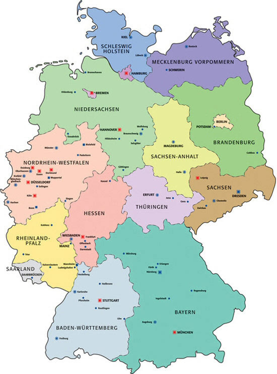 Bundesländer Karte Deutschland Mit Städten Brd Karte