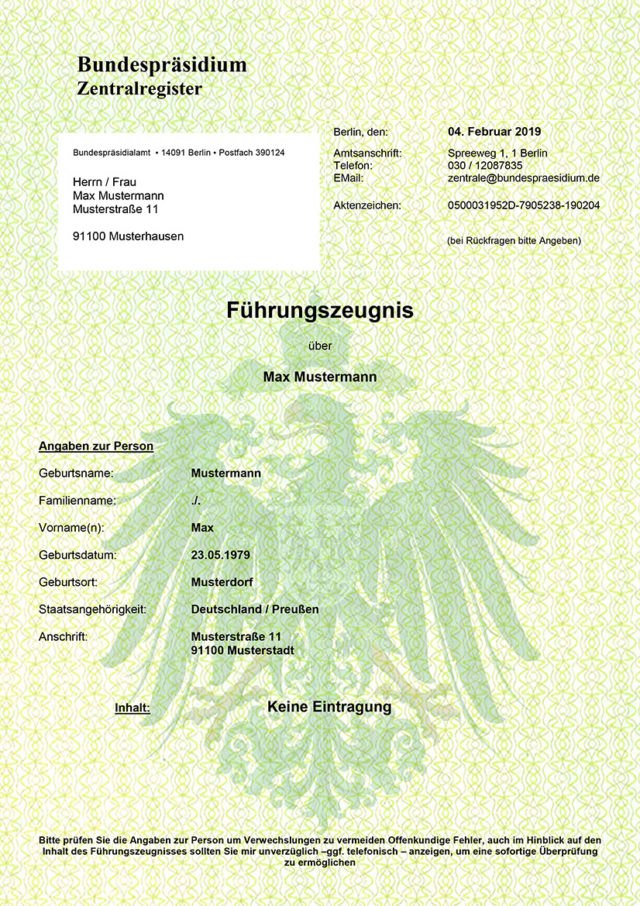 Kann Man Ein Führungszeugnis Online Beantragen Bundespräsidium Archive - Präsidialamt