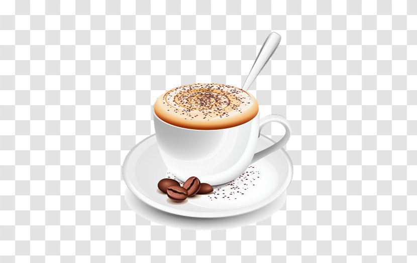 Caffè Due Mani Gmbh & Co. Kg Cappuccino Latte Espresso Coffee Cafe - Cartoon White Cup Beans
