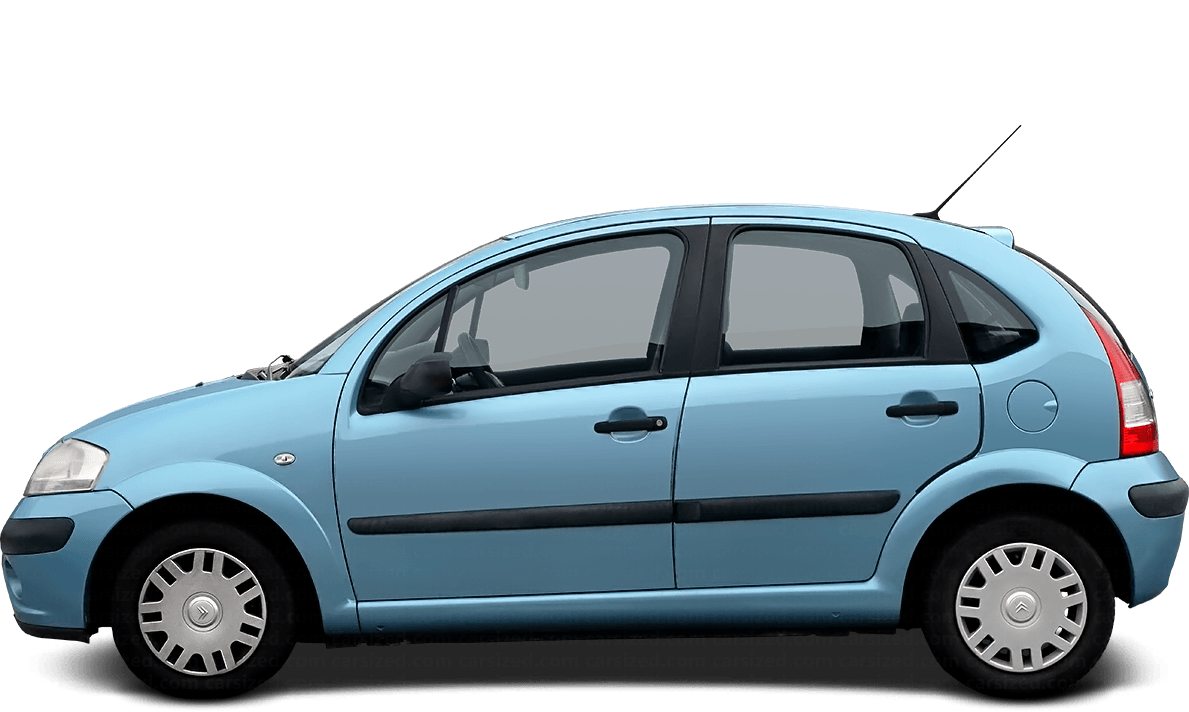 Erklärung Zum Beschäftigungsverhältnis Zur Vorlage Citroën C3 2005-2010 Dimensions Side View
