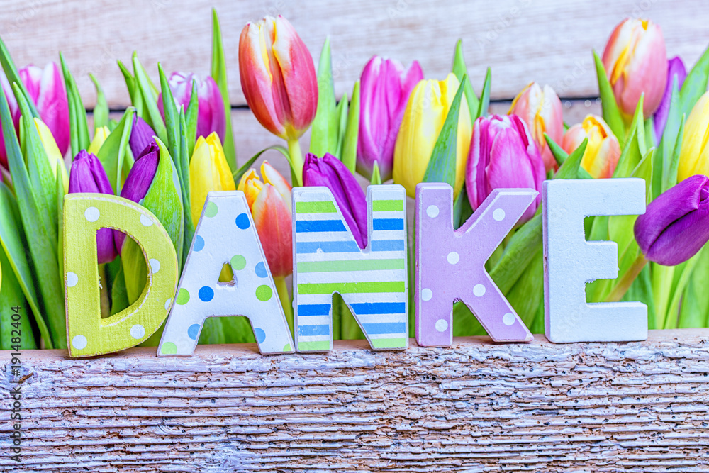 Danke Für Ihr Verständnis Englisch danke Karte Blumen Stock-Foto | Adobe Stock