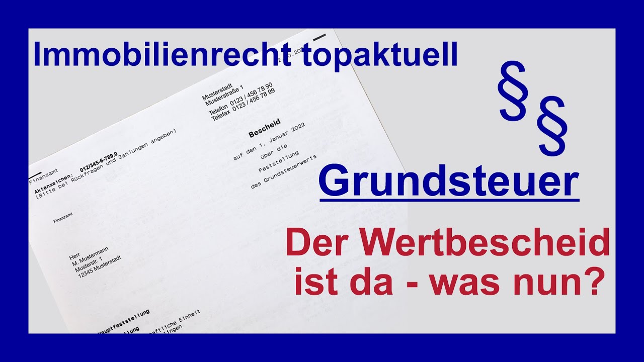 Erklärung Zur Feststellung Des Einheitswerts Ausgefülltes Muster Sachsen-anhalt Den Grundsteuerwertbescheid richtig prüfen | Tutorial - YouTube