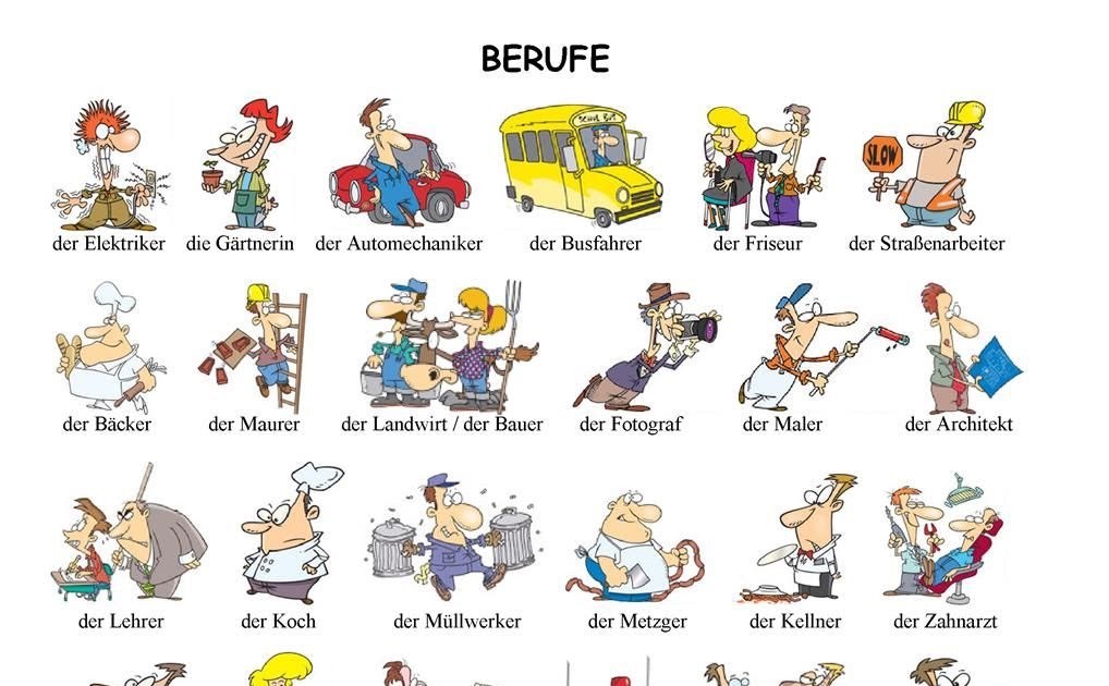 Berufe Mit L Am Anfang Deutsch ist schön...kommt!: A1 Liste Berufe mit Bildern und Übungen