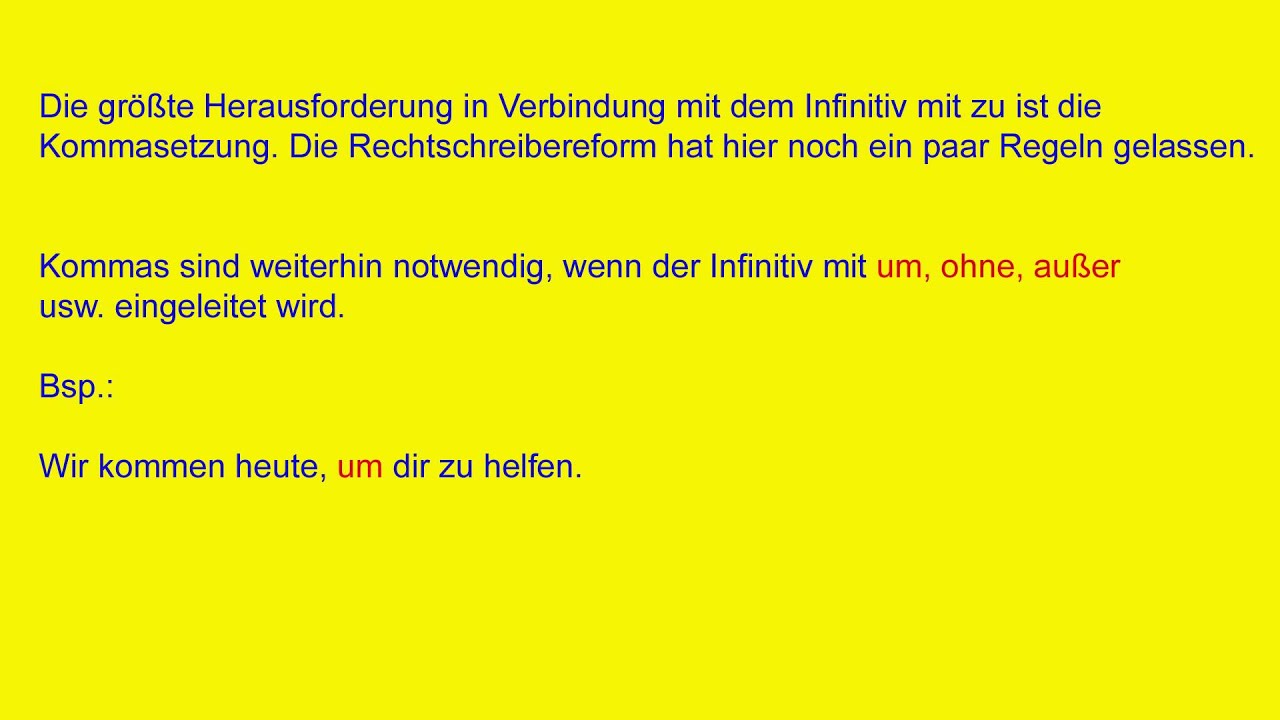 Erweiterter Infinitiv Mit Zu Beispiele