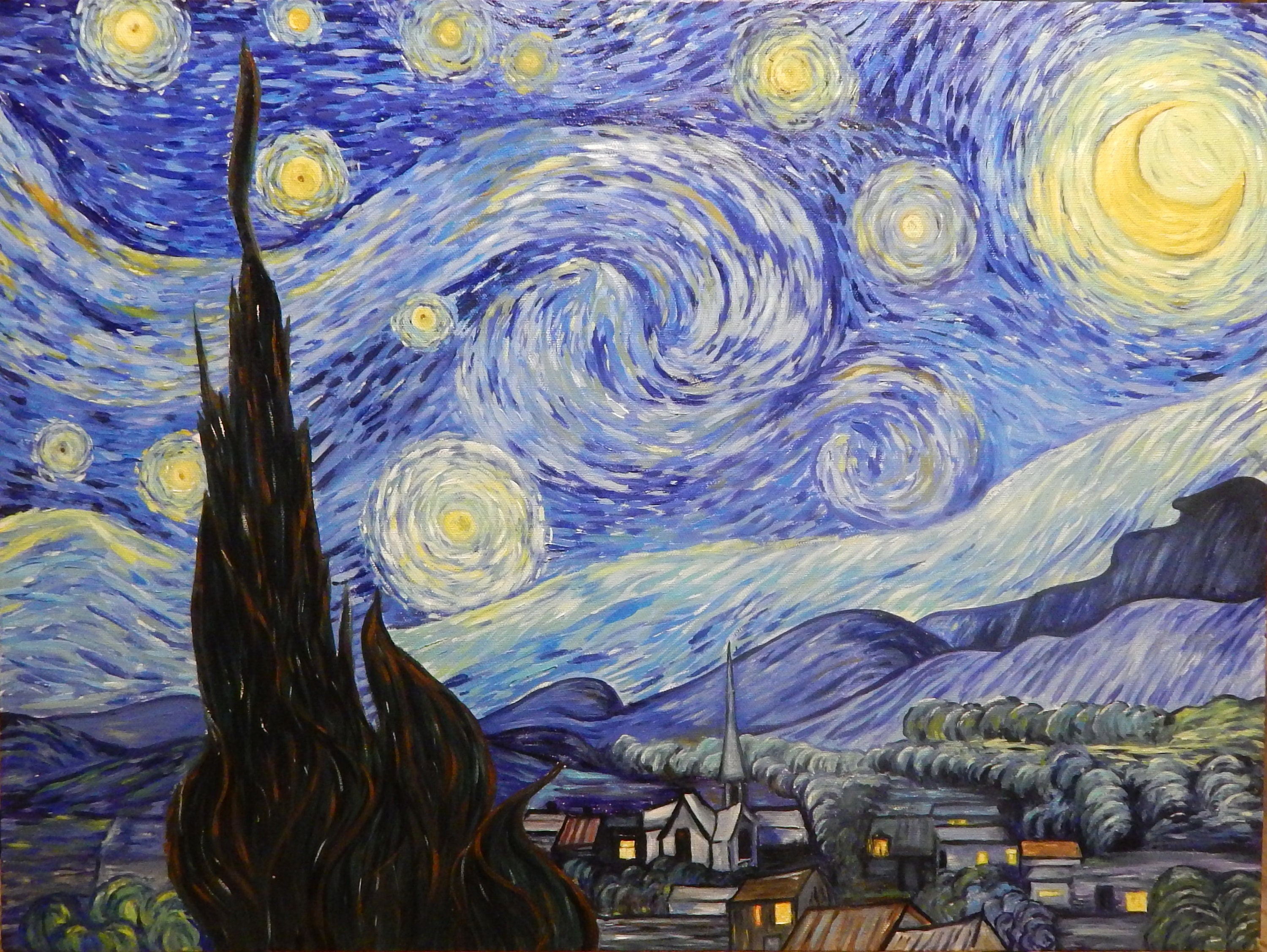Sternennacht Starry Night Van Gogh Die Sternennacht Vincent van Gogh Ölgemälde auf Leinwand | Etsy