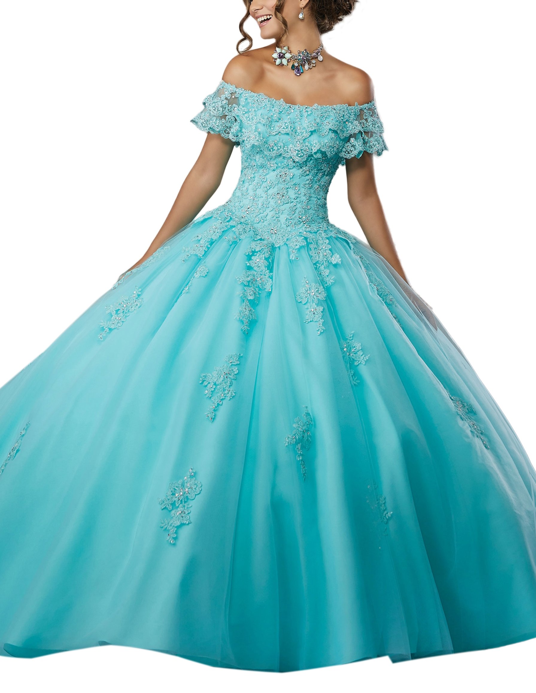 Bahnstrecke Lübeck Lübeck Travemünde Strand Doramei Women's Beaded Lace Appliques On a Tulle Ballgown With Flounced