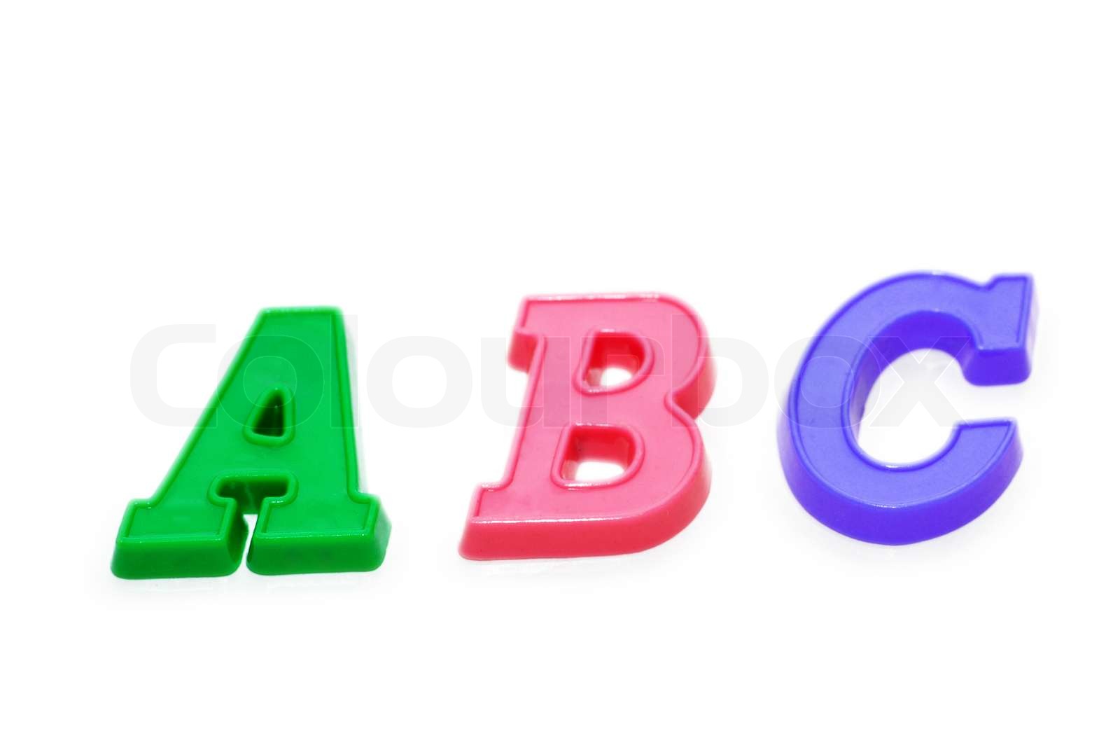 Französisch Sommer Mit Drei Buchstaben Drei Buchstaben "ABC" auf dem weißen isoliert | Stock Bild | Colourbox