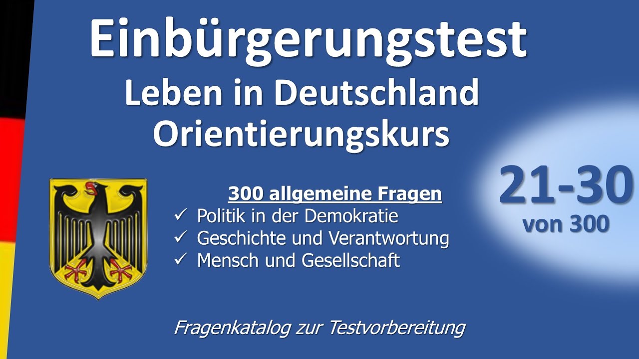 Oet Bamf De Test Leben In Deutschland Einbürgerungstest Leben in Deutschland:Orientierungskurs 21-30 von 300