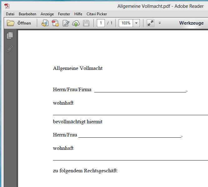 Vollmacht Personalausweis Beantragen Erwachsene Formular Einfache Vollmacht Muster - Vorlagen und Tipps für eine rechtsgültige