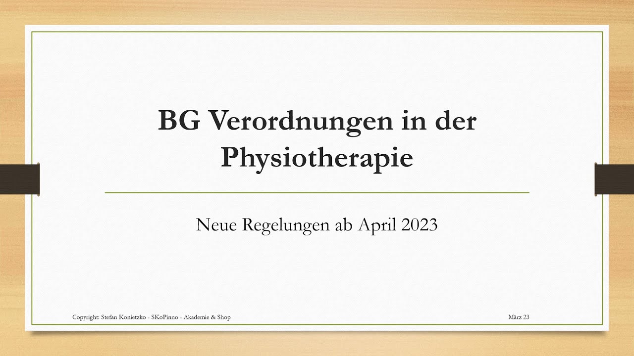 Privatpraxis Für Physiotherapie Und Atlaskorrektur Johnny Krähahn Einleitung - BG Verordnungen in der Physiotherapie (Veraltet) - YouTube