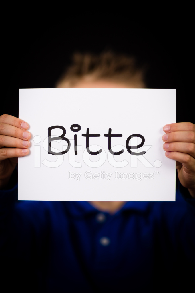 Bitte Bewerten Sie Uns Auf Google Enfant Tenue Signe Avec Allemand Mot Bitte S'il Vous Plaît Photos