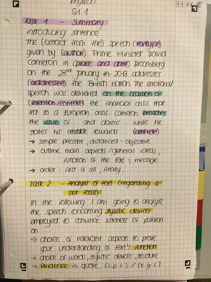 Aufbau Einer Analyse Im Englischen