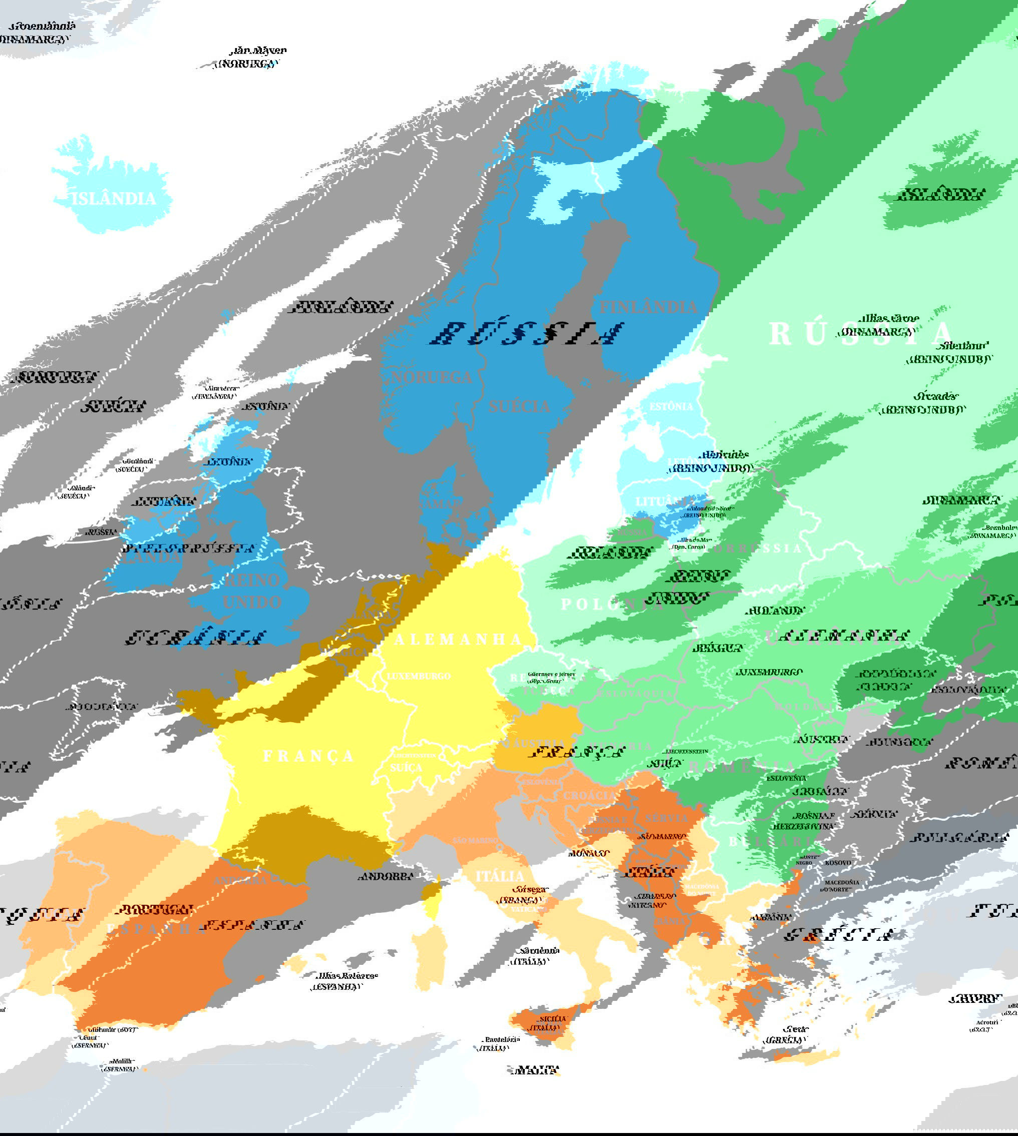 Europa Alle Länder Und Hauptstädte Europa
