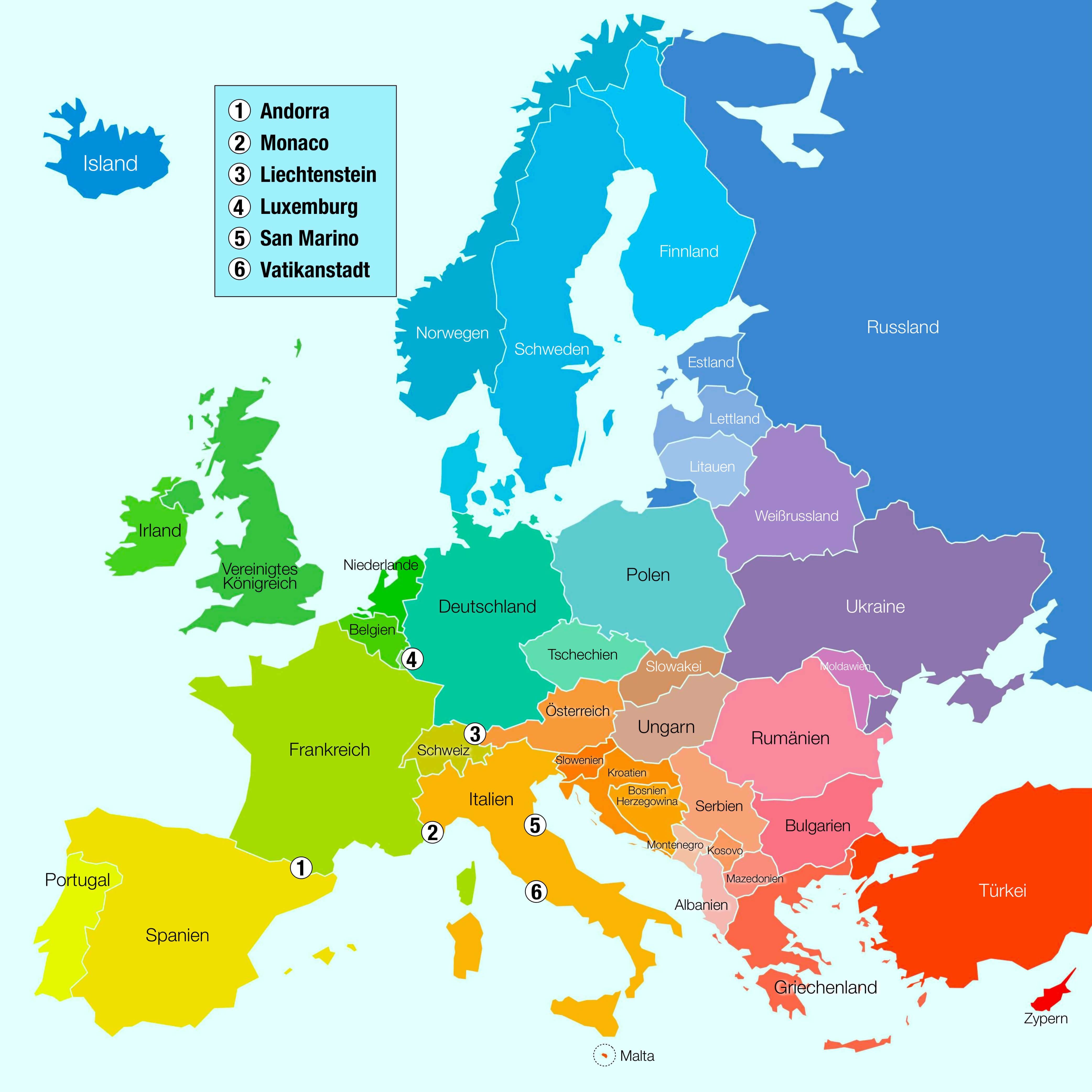 Karte Von Lübeck Und Umgebung Europakarte: 47 Länder in Europa – mit kostenloser Karte