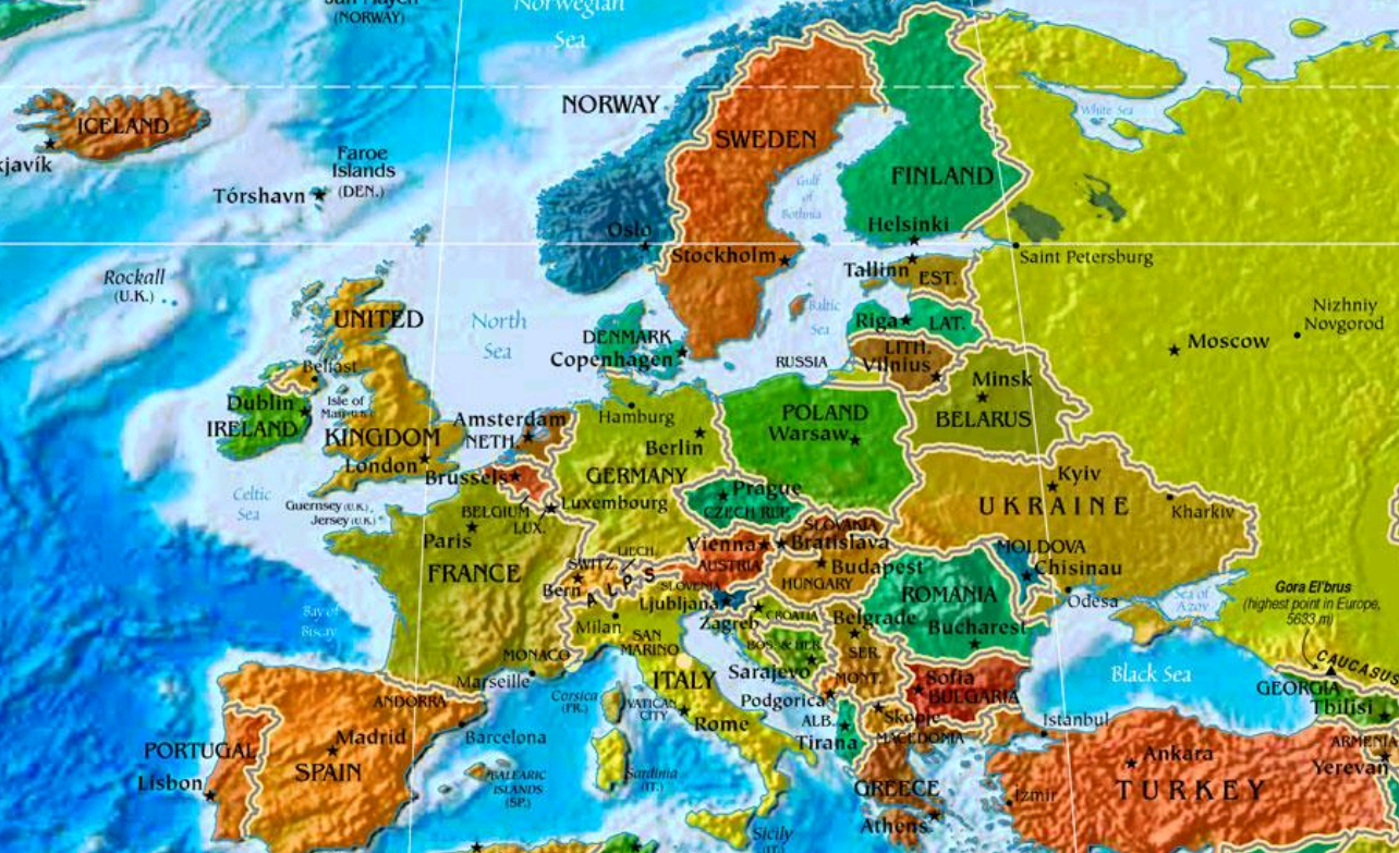Europakarte Mit Hauptstädten Und Ländern Europakarte Länder und Hauptstädte | StadtPlan
