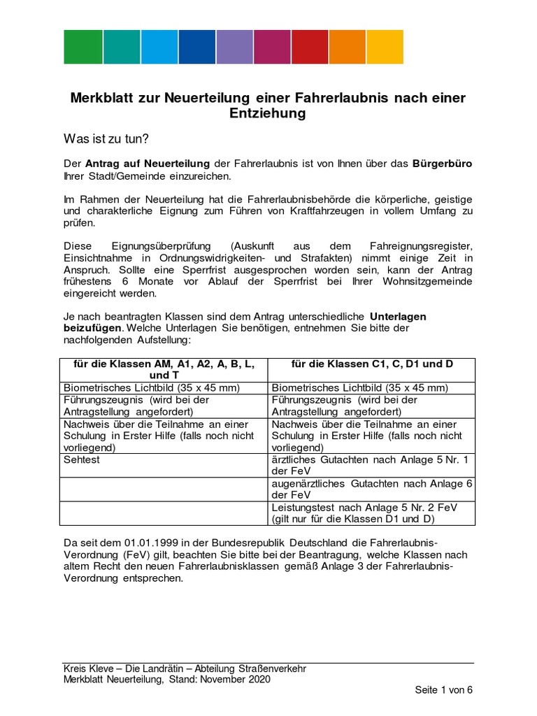Wiedererteilung Führerschein Nach 15 Jahren