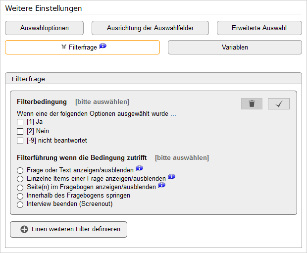 Formular Für Vollmacht Kfz Zulassung Filterfragen (Frage-Filter) [SoSciSurvey]