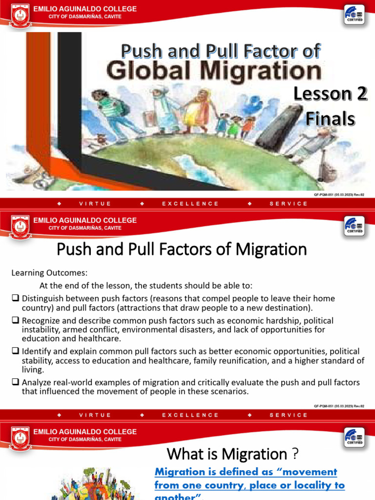 Push Factors And Pull Factors Of Migration