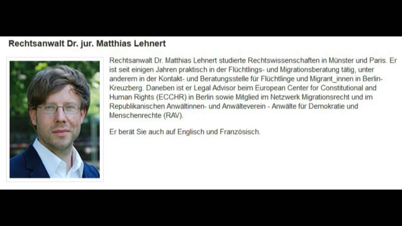 Herr Dr. Med. Matthias Lehnert Und Ludger Weßels Flüchtlingskrise u. die Verantwortung Deutschlands - Rechtsanwalt Dr