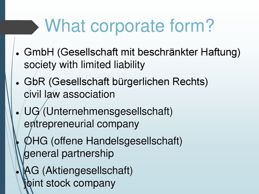 Saarbrücker Pflege Gemeinnützige Gesellschaft Mit Beschränkter Haftung FORMAL AND LEGAL ASPECTS - ppt download