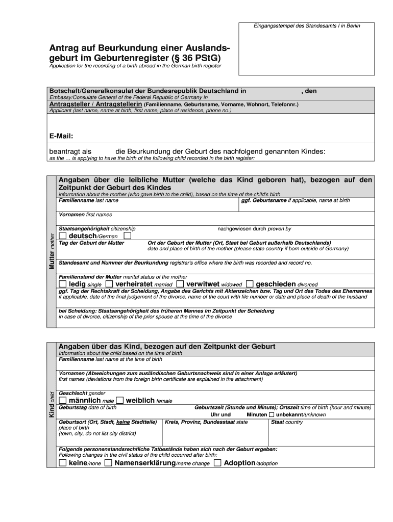 Vaterschaftsanerkennung Vor Der Geburt Formular