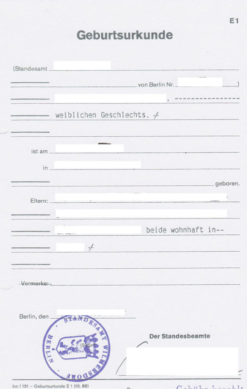 Geburtsurkunde Verloren Neu Beantragen Kosten