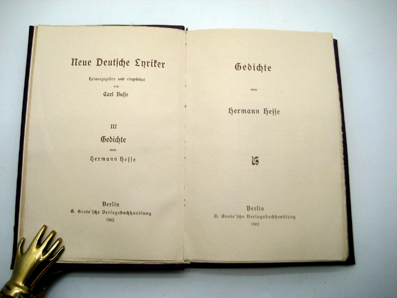 Hermann Busse Gmbh & Co. Kg Gedichte. Vorbemerkung von C. Busse. by Hesse, Hermann.: (1902) Signed