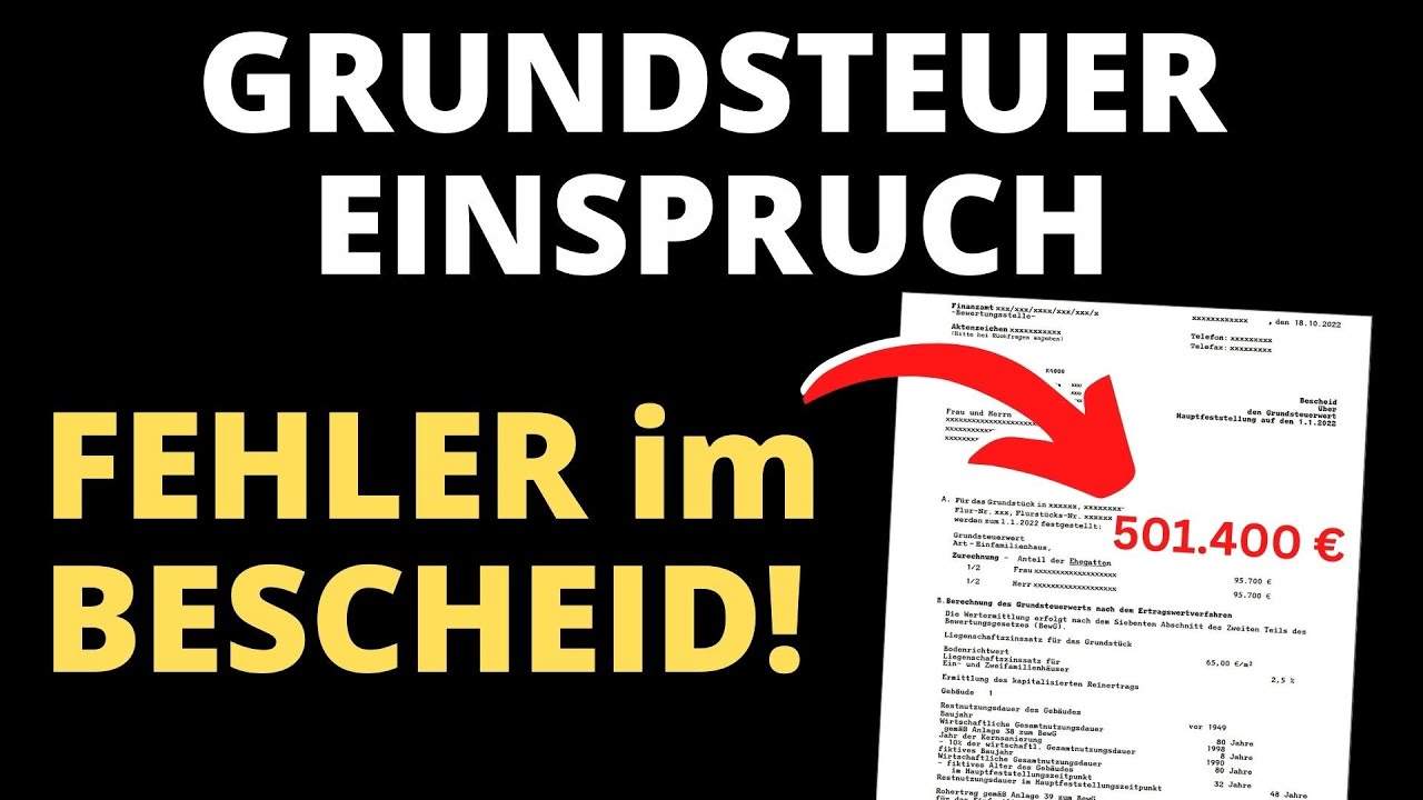 Grundstück Von Gemeinde Kaufen Antrag Grundsteuer - Einspruch mit Begründung einlegen - Fehler im Bescheid