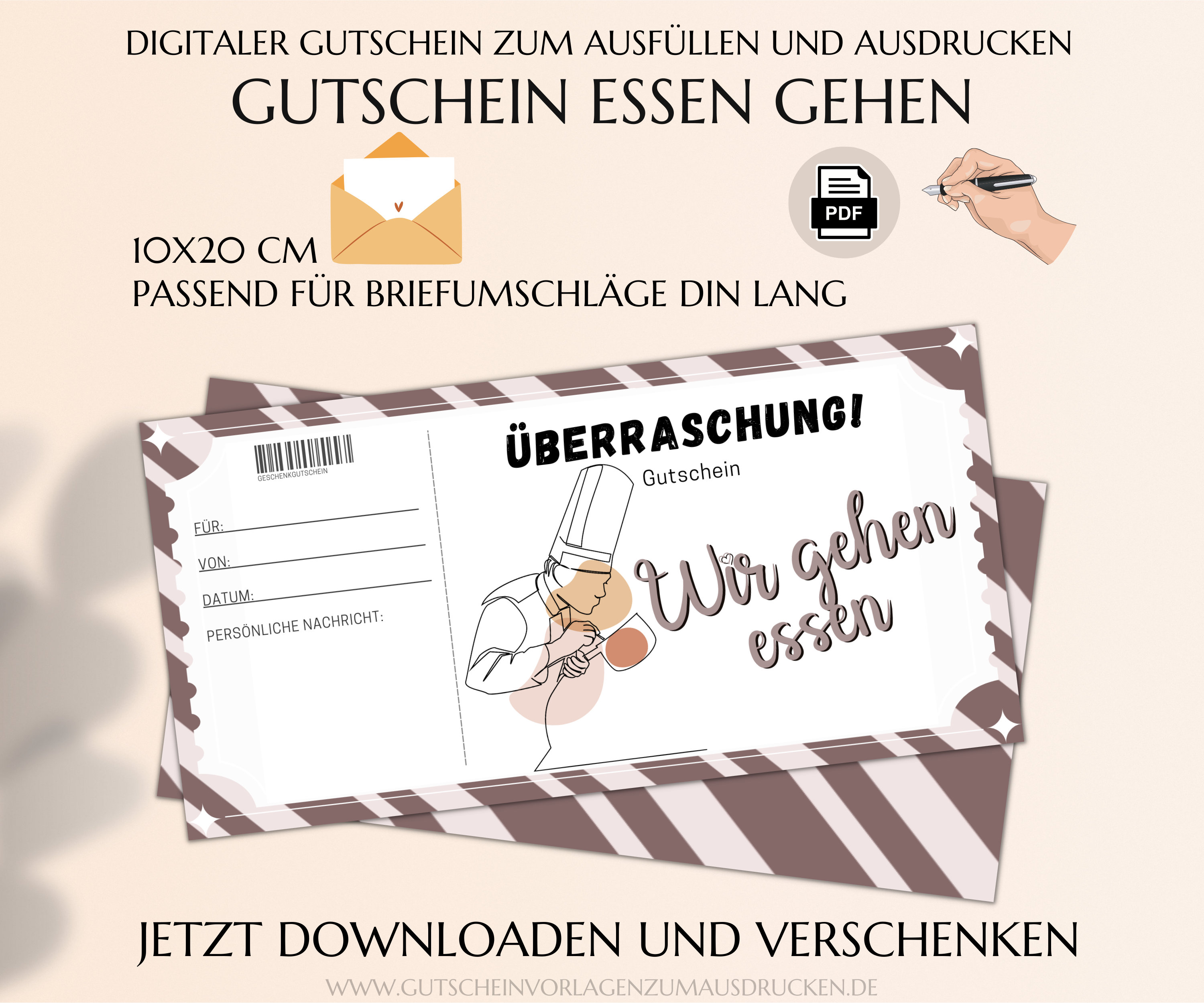 Schick Essen Gehen In Der Nähe Gutschein Essen Gehen Vorlage Zum Ausdrucken PDF Restaurant Einladung