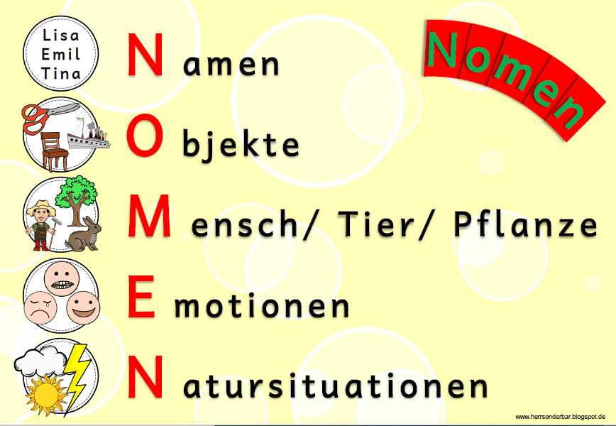 Nomen Verben Adjektive Erkennen übungen