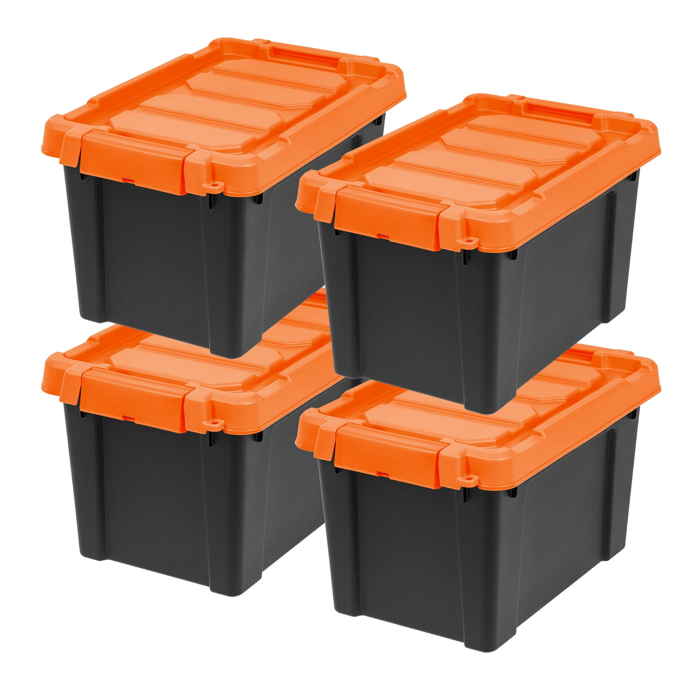 Totes Meer Wo Ist Das IRIS USA 5 Gal Utility Storage Tote Black/Orange 4 Pack - Walmart.com