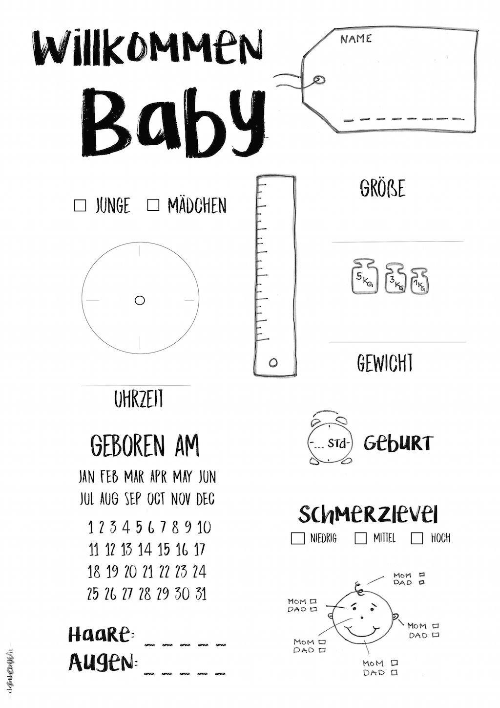 Braucht Man Original Geburtsurkunde Bei Geburt It’s a boy – Geburtsanzeige zum ausdrucken Das Thema wird nie alt, denn